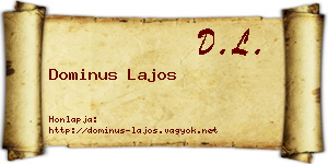 Dominus Lajos névjegykártya